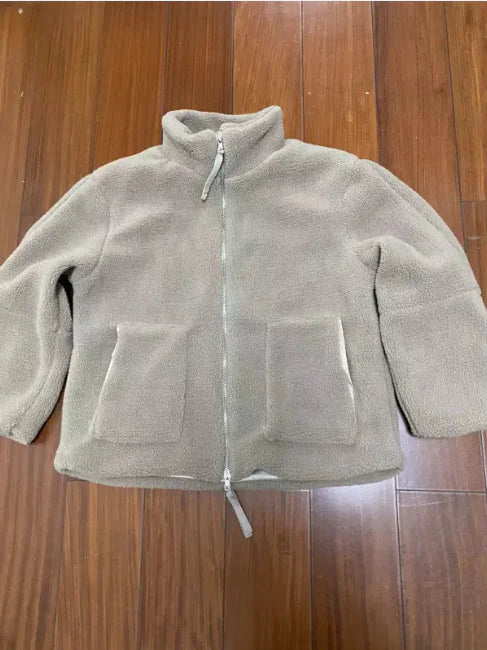 Chic Lamb Wool Zip-Up Jacket