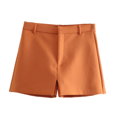 Women's Pullover Lapel Long Sleeve Suit Shorts Set