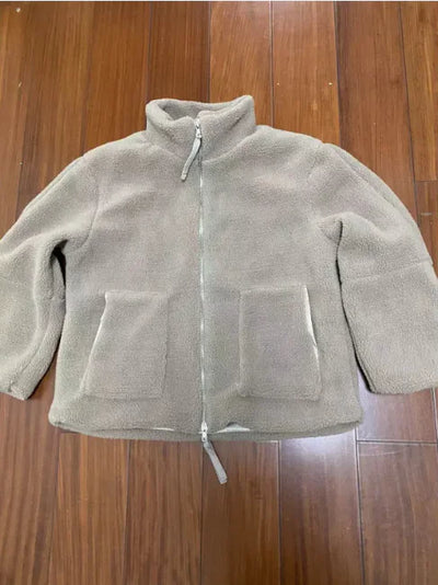 Chic Lamb Wool Zip-Up Jacket