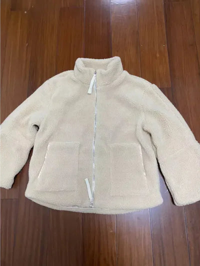 Chic Lamb Wool Zip-Up Jacket