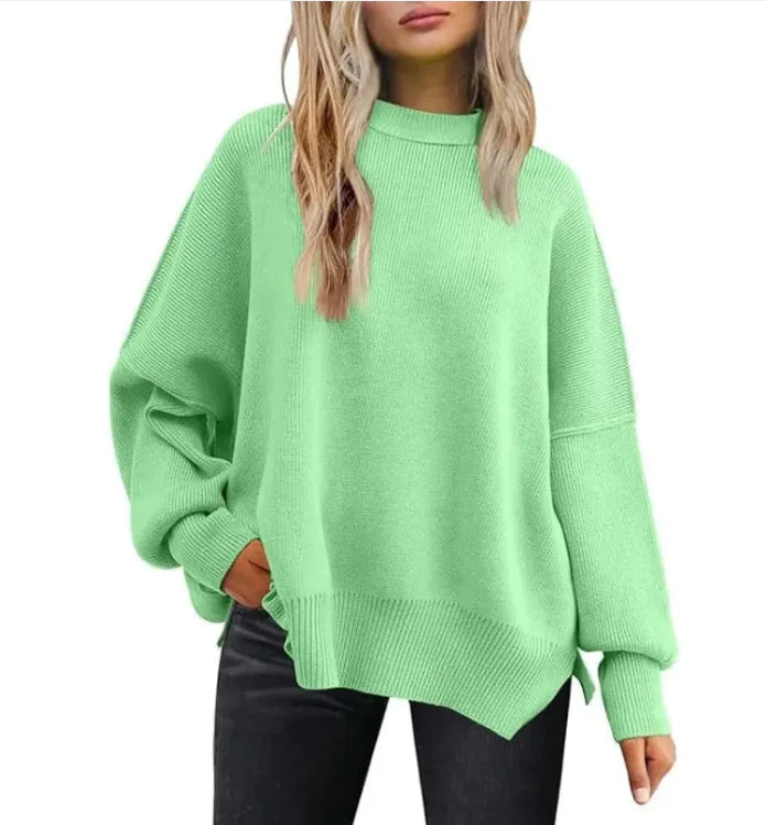 Chic Slit Knit Pullover - Women’s Essential