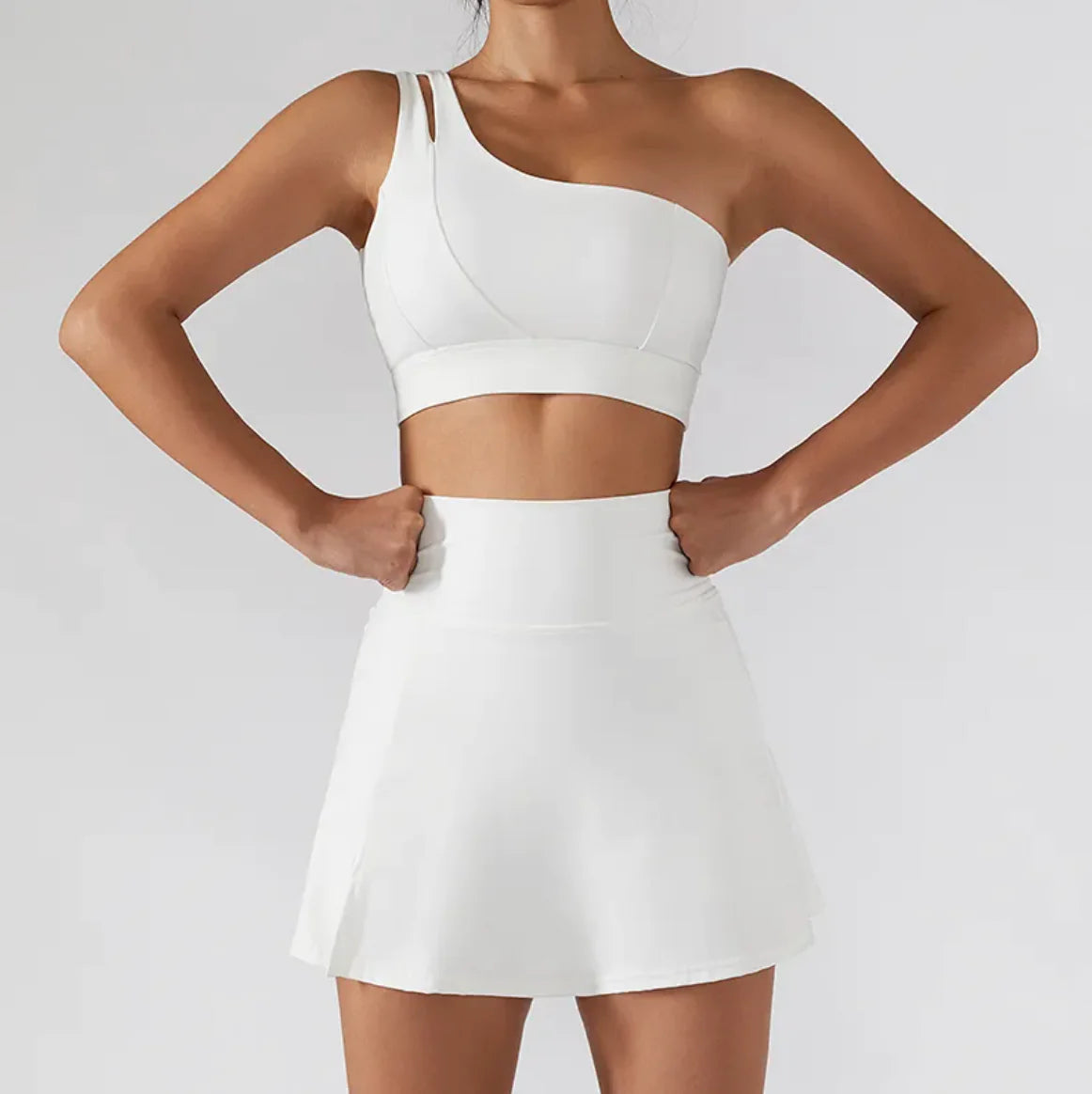 Ribbed One-Shoulder Yoga Activewear Set
