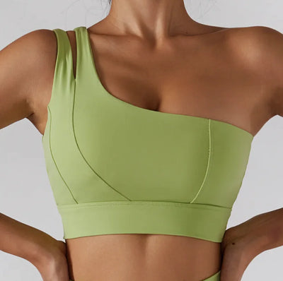 Ribbed One-Shoulder Yoga Activewear Set