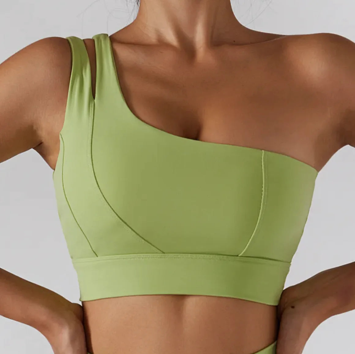 Ribbed One-Shoulder Yoga Activewear Set
