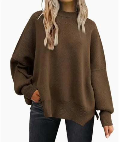 Chic Slit Knit Pullover - Women’s Essential