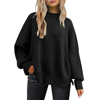 Chic Slit Knit Pullover - Women’s Essential