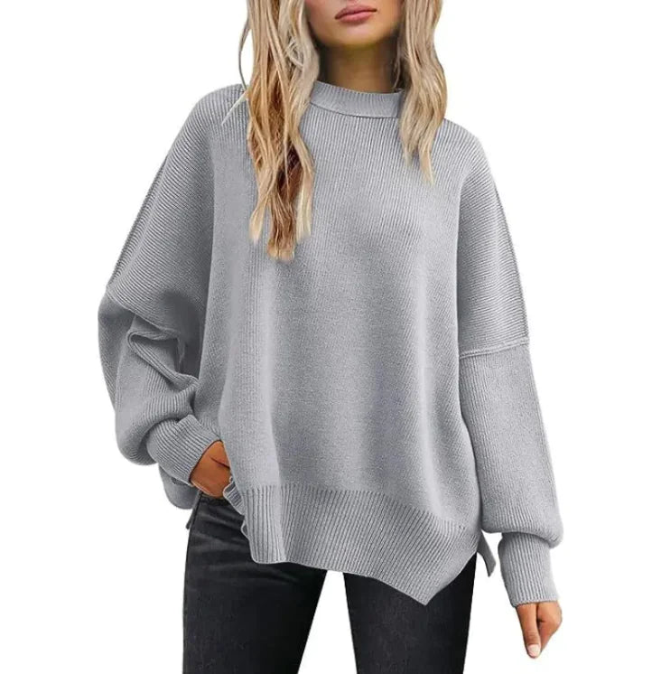 Chic Slit Knit Pullover - Women’s Essential