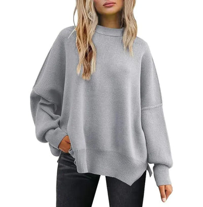 Chic Slit Knit Pullover - Women’s Essential