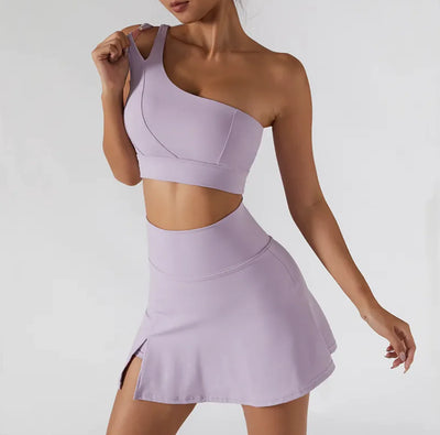 Ribbed One-Shoulder Yoga Activewear Set