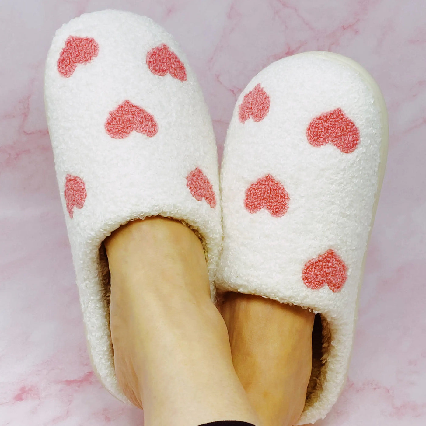 Blissful Heart Plush Slippers