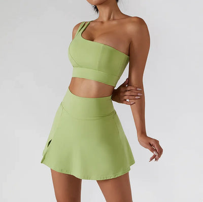 Ribbed One-Shoulder Yoga Activewear Set