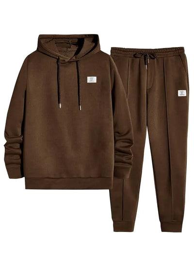 JMIERR Track Suits for Men Set 2 Piece Airport Outfits Long Sleeve Hoodies Sweatshirts & Joggers Sweatpants Fall Tracksuit Sweatsuits Matching Lounge Sets Medium Coffee