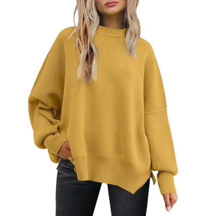Chic Slit Knit Pullover - Women’s Essential
