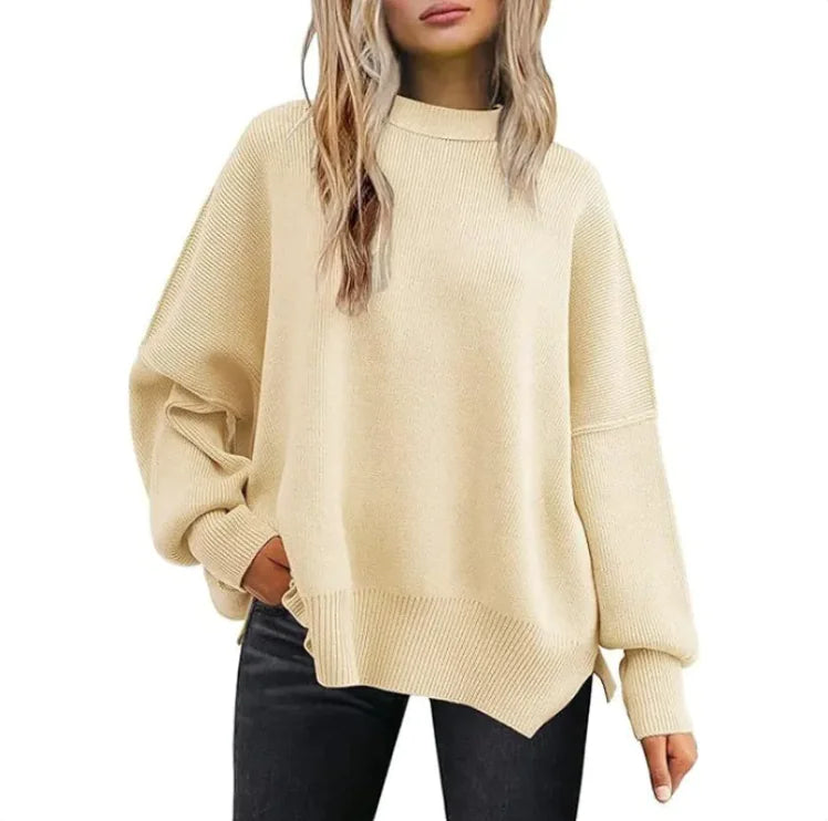 Chic Slit Knit Pullover - Women’s Essential