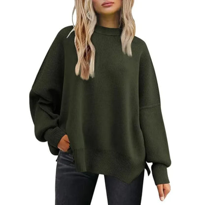 Chic Slit Knit Pullover - Women’s Essential