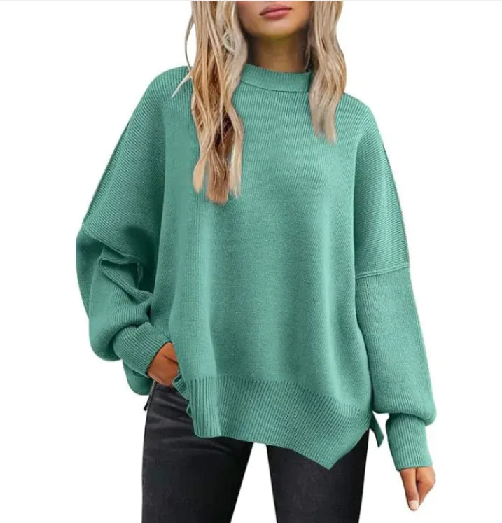 Chic Slit Knit Pullover - Women’s Essential