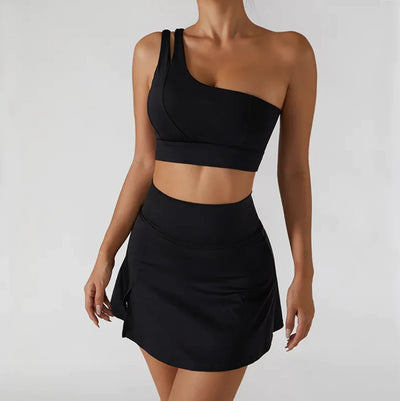 Ribbed One-Shoulder Yoga Activewear Set