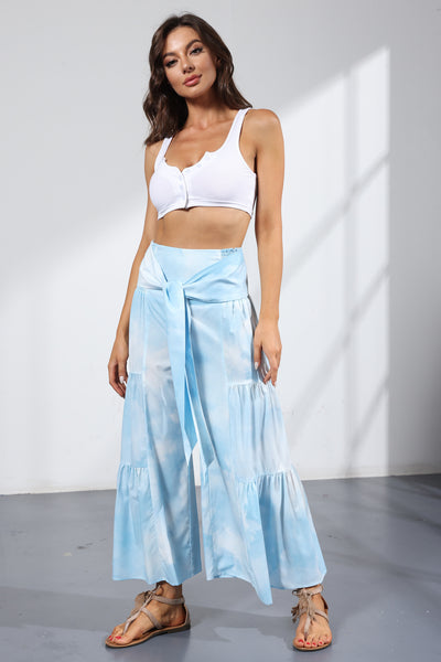 Printed Women's Loose Beach Wide Leg Pant Bindings