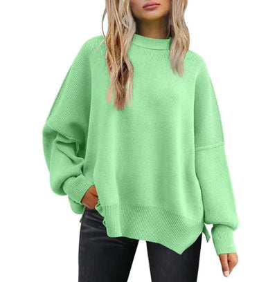 Chic Slit Knit Pullover - Women’s Essential