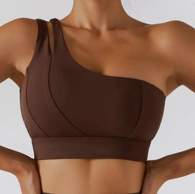 Ribbed One-Shoulder Yoga Activewear Set