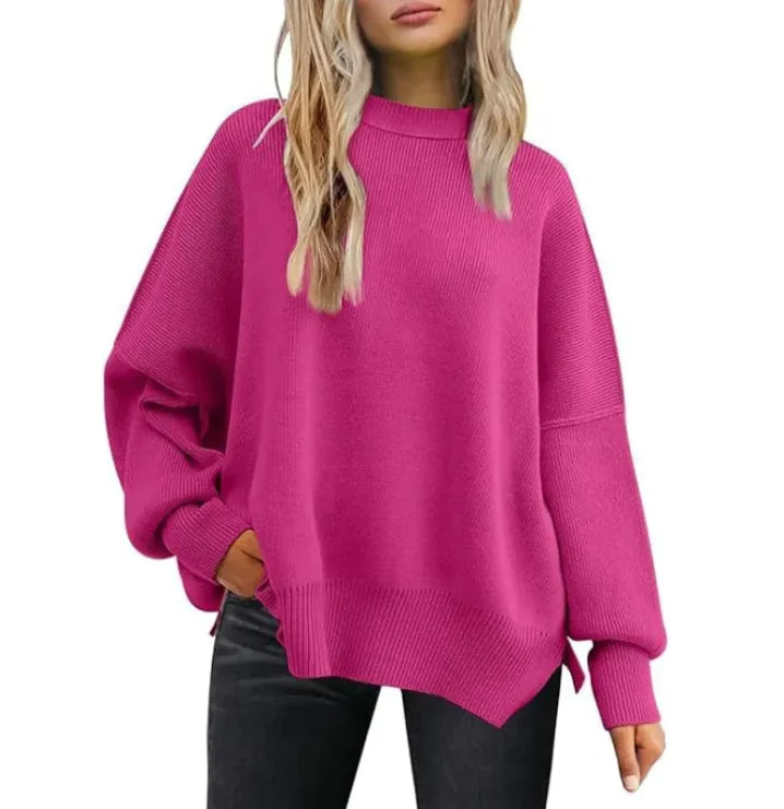 Chic Slit Knit Pullover - Women’s Essential