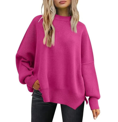 Chic Slit Knit Pullover - Women’s Essential