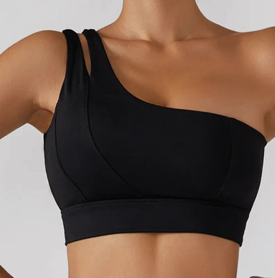 Ribbed One-Shoulder Yoga Activewear Set