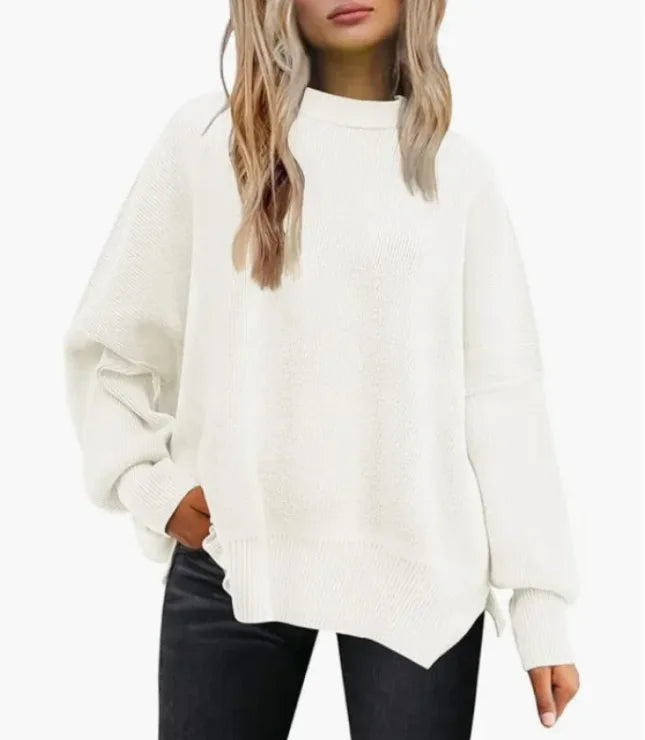 Chic Slit Knit Pullover - Women’s Essential
