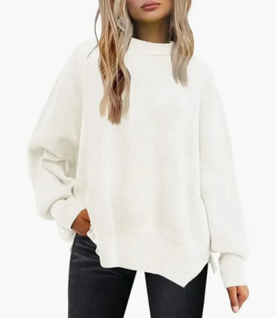 Chic Slit Knit Pullover - Women’s Essential