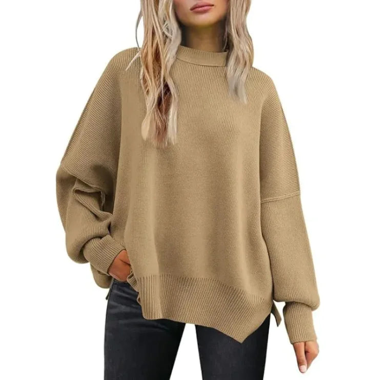 Chic Slit Knit Pullover - Women’s Essential