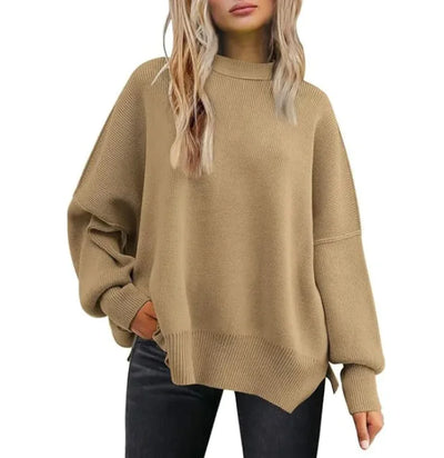 Chic Slit Knit Pullover - Women’s Essential